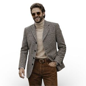 Vintage BAPE x United Arrows Lambswool Houndstooth Blazer Mens 38